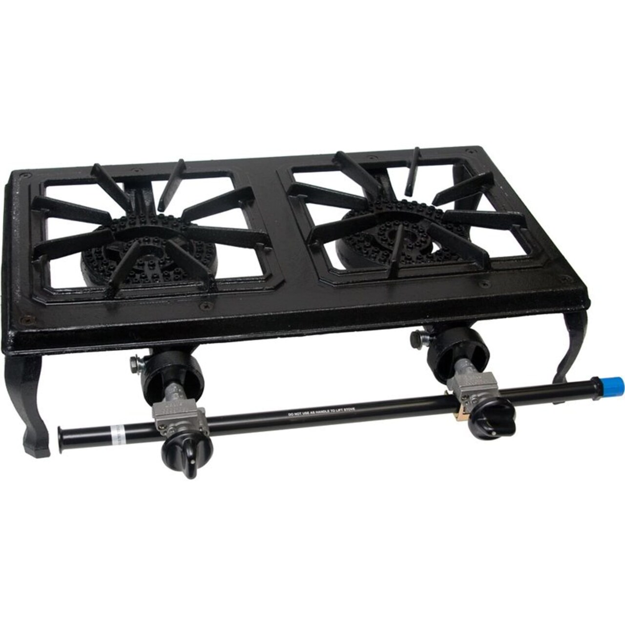 Two Burner Portable Stove Burner, Cast Iron Propane Gas Cooker for Patio Outdoor Camping BBQ